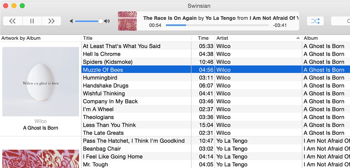 Swinsian tem uma aparência tradicional do iTunes, mas é capaz de muito mais.