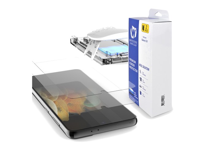 whitestone dome tempered glass protector for samsung galaxy s21