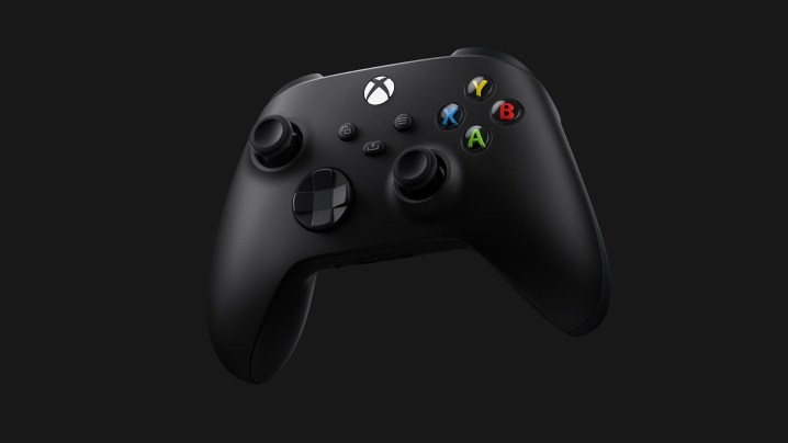 The Xbox Series X controller on a black background.