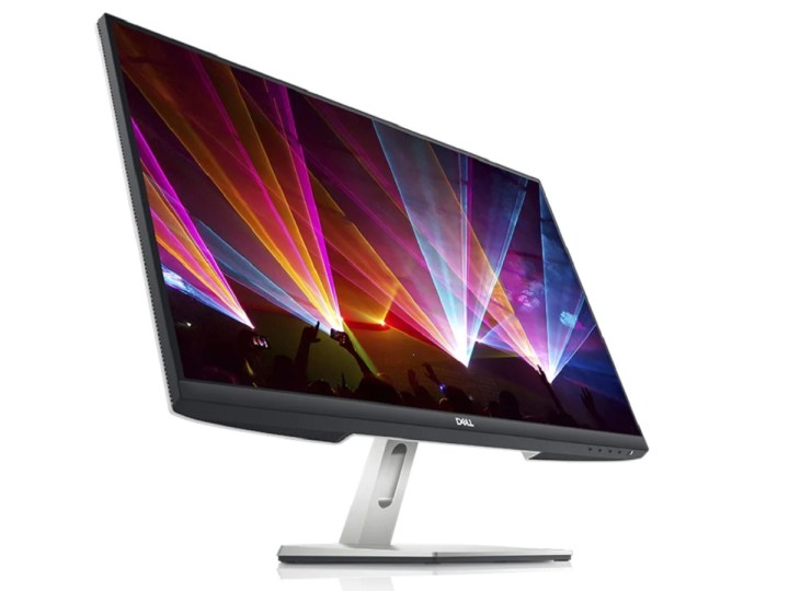 The 27-inch Dell S2721HN monitor with a colorful scene on the screen.
