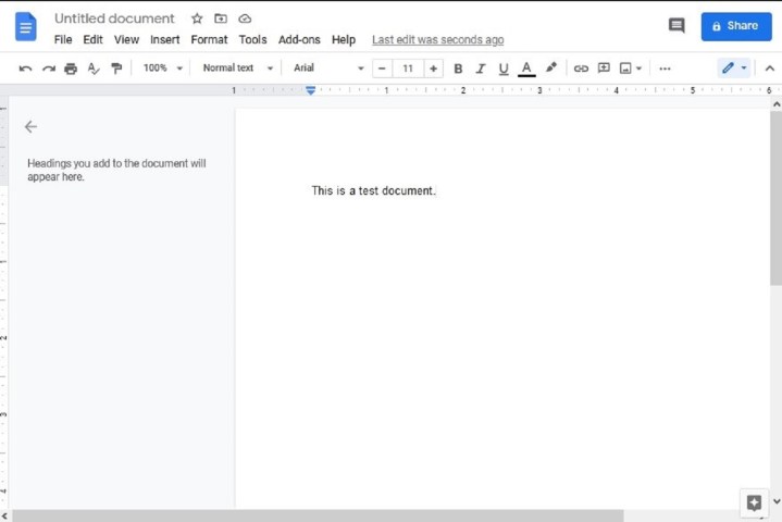 Screenshot showing Google Docs interface.