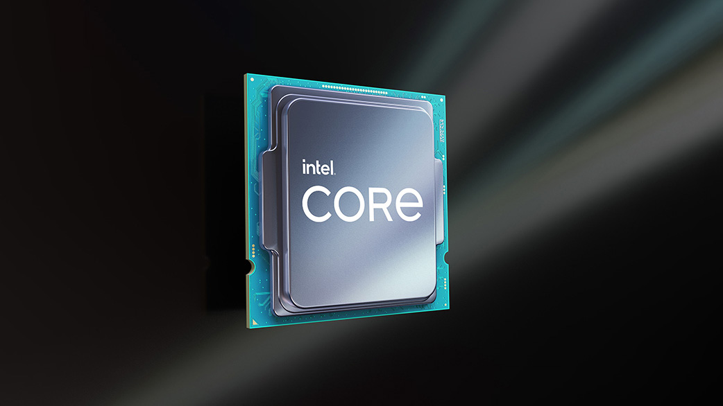 Promotional image of an Intel Core desktop processor.