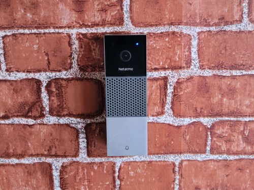 Netatmo Video Doorbell mounted on brick