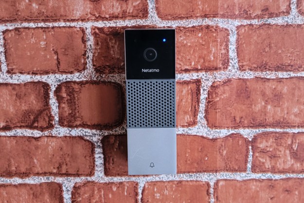 Netatmo Video Doorbell mounted on brick