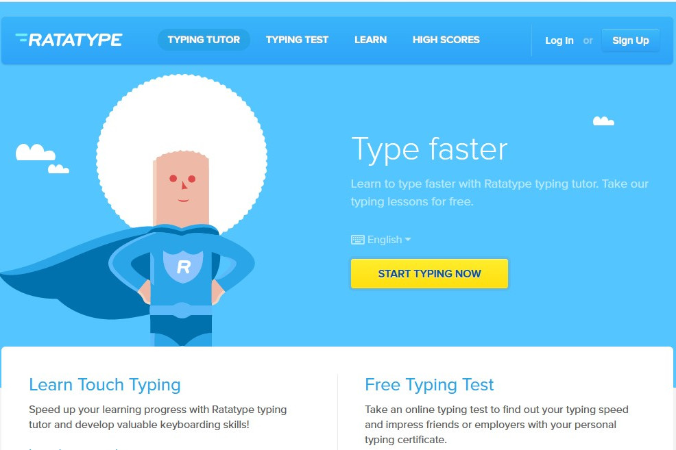 Typio Online is a highly visual and entirely audible typing tutor