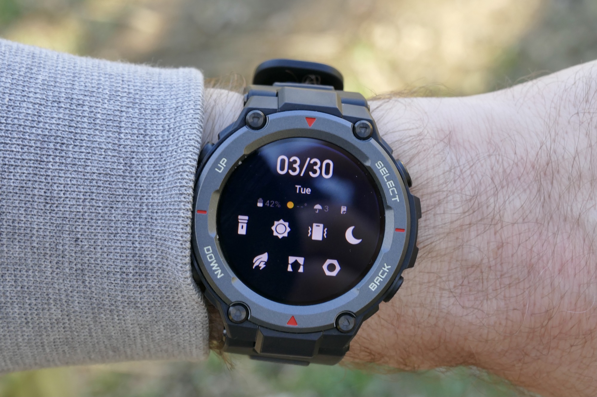 paramètres d'examen amazfit t rex pro