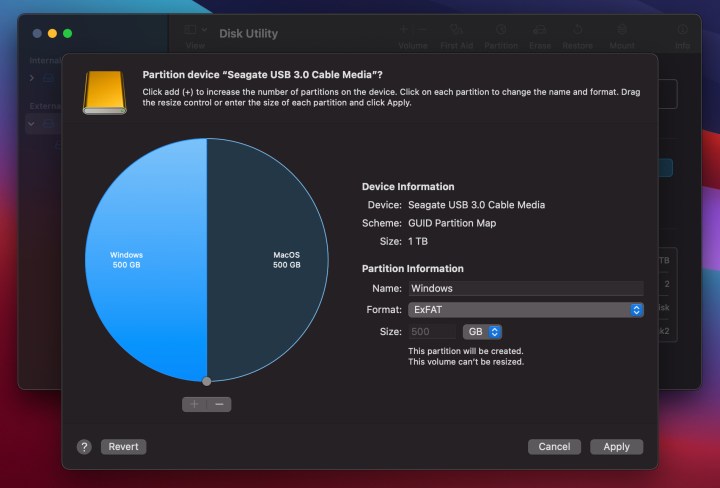 how to share external hd mac windows macos drive divide partition