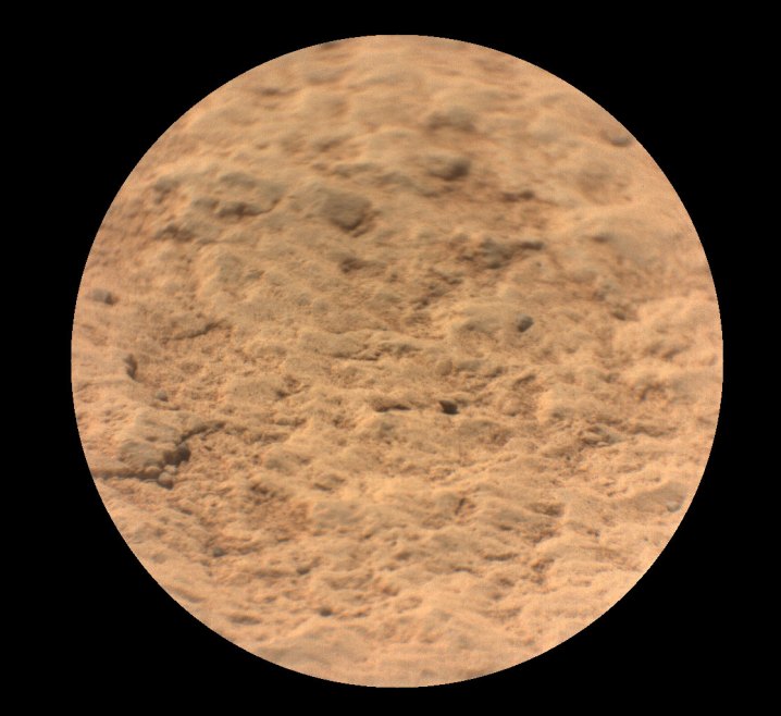 This image shows a close-up view of the rock target named “Máaz” from the SuperCam instrument on NASA’s Perseverance Mars rover. It was taken by SuperCam’s Remote Micro-Imager (RMI). “Máaz” means Mars in the Navajo language.