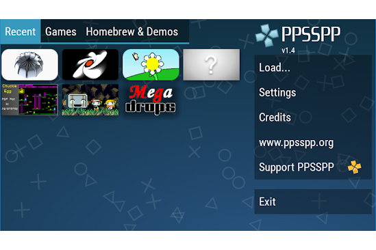 PPSSPP (PlayStation Portable) screenshot.