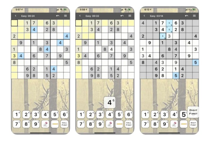 يعرض Sudoku بواسطة genina.com شبكة على خلفية ذات طابع طبيعي. 