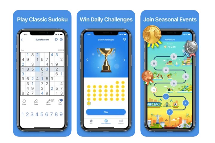 يتيح لك موقع Sudoku.com لعب Soduko بتحديات مختلفة. 
