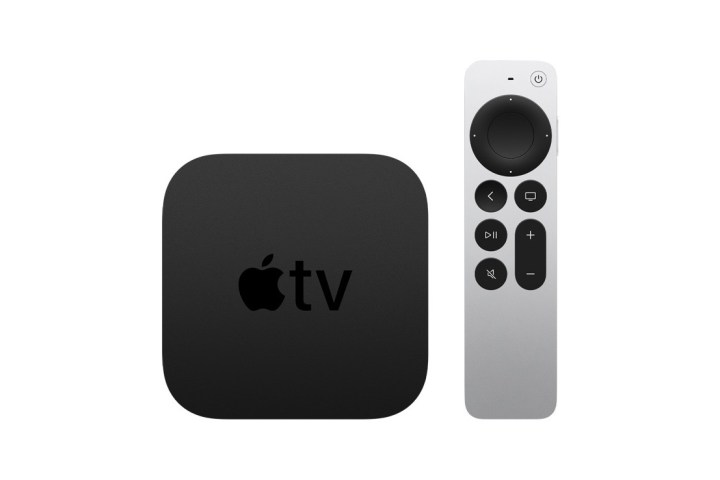 The Apple TV 4K (2021) with the Siri remote.