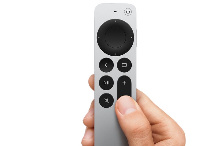 Apple TV 4K new Siri remote held in hand
