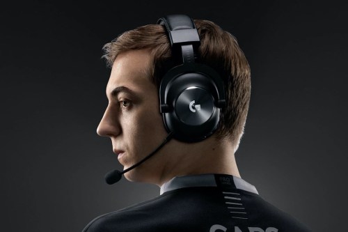 A person wearing the Logitech Pro X headset.