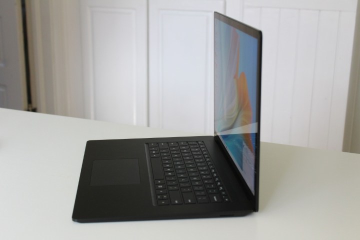 Surface Laptop 4 side view showing display and keyboard deck.
