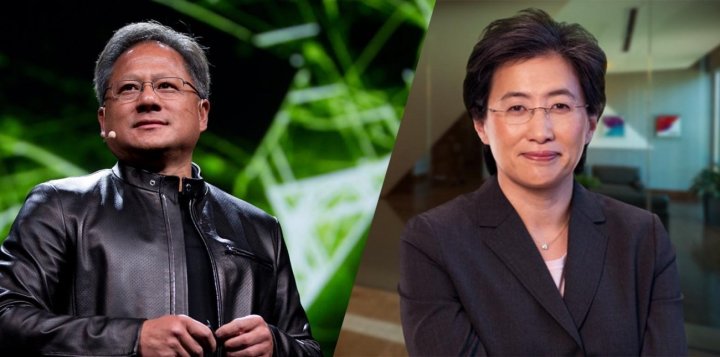 Nvidia and AMD CEOs side by side.