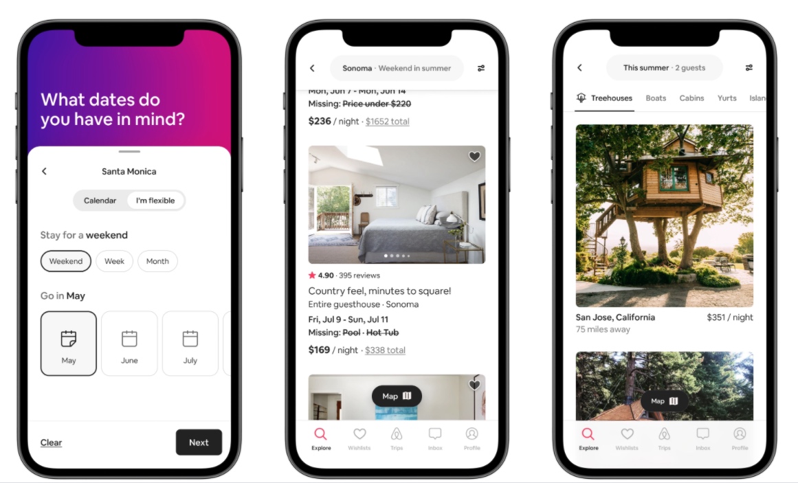 Airbnb on a smartphone.
