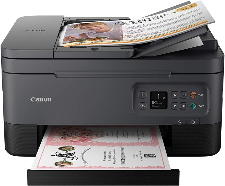 The Canon Pixma TR7020a all-in-one printer on a white background.