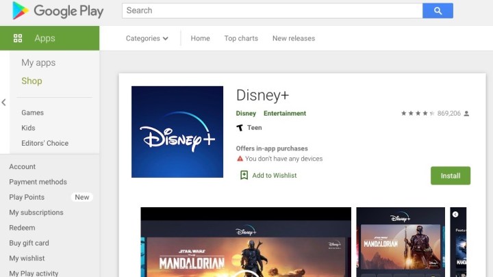 Disney+ su Google Play