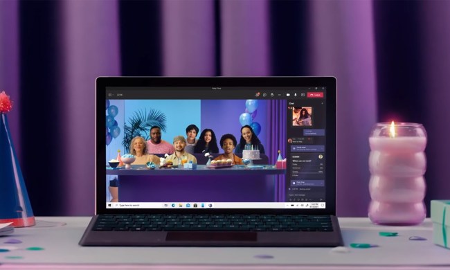 Microsoft Teams in Together mode on a laptop.