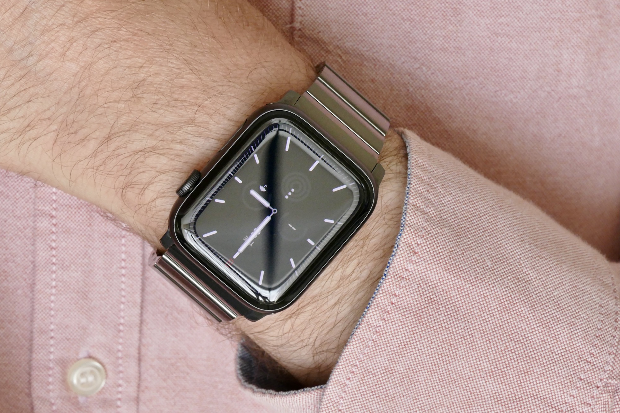 nomad titanium steel band apple watch hands on photos price release date space grey