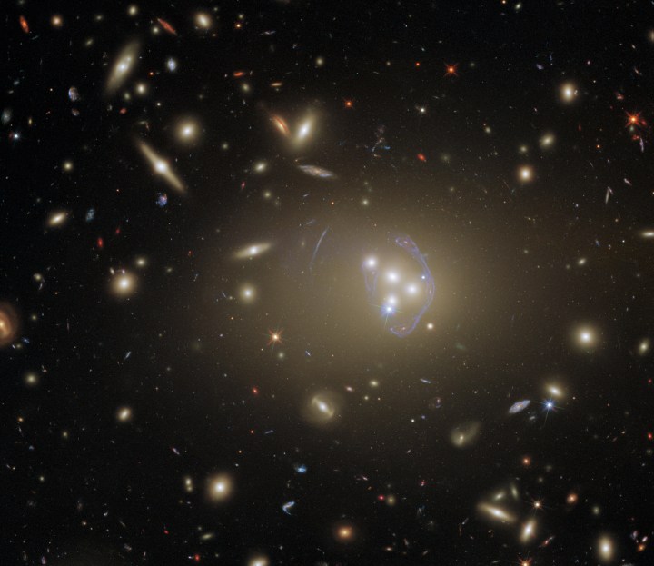 This detailed image features Abell 3827, a galaxy cluster that offers a wealth of exciting possibilities for study. Hubble observed it in order to study dark matter, which is one of the greatest puzzles cosmologists face today.