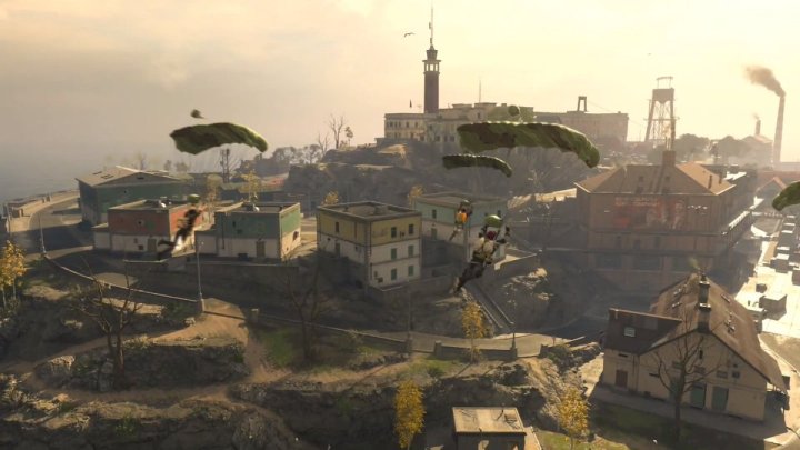 Players landing on Rebirth Island. 
