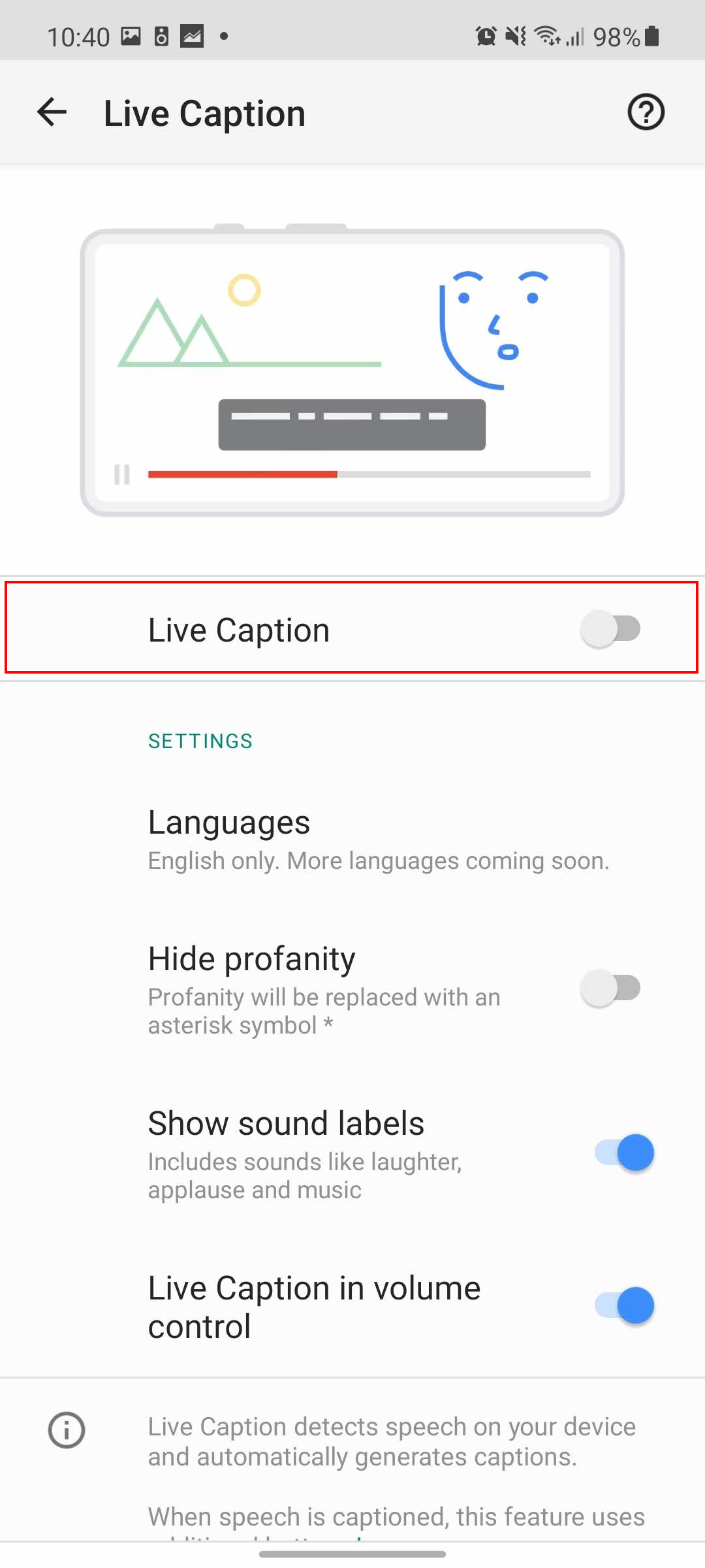 How to Enable Closed Captions in the  App for Android