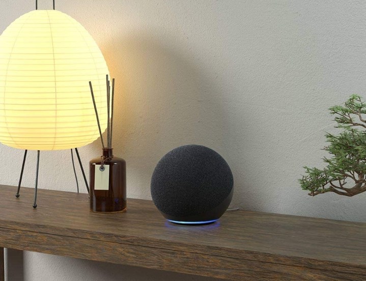 Amazon Echo 4th Gen smart speaker on a table.