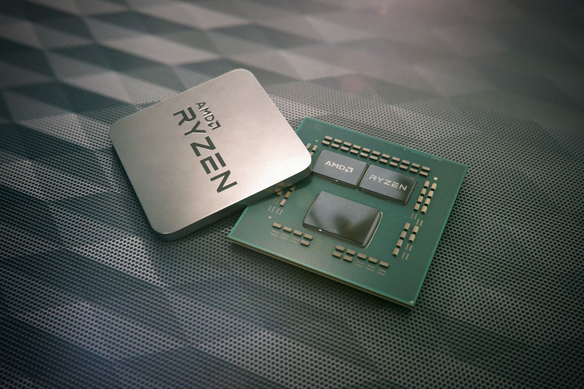 Representación de un chip AMD Ryzen.