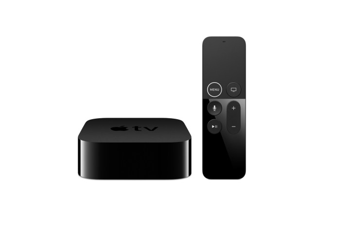 The Apple TV 4K with its remote.