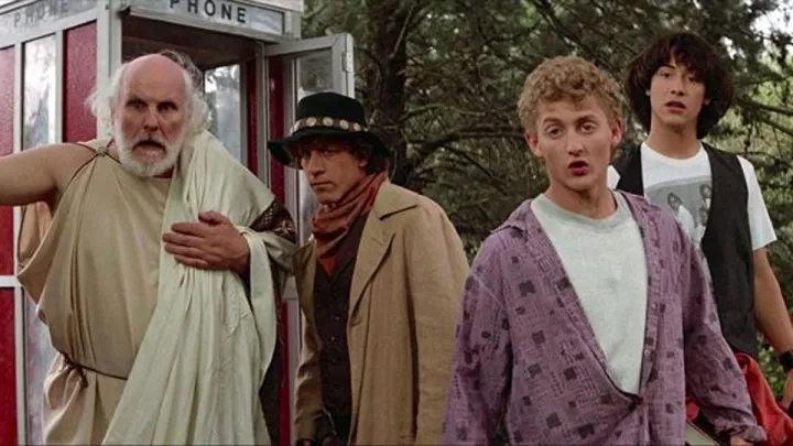 El elenco de Bill y Ted's Excellent Adventure.