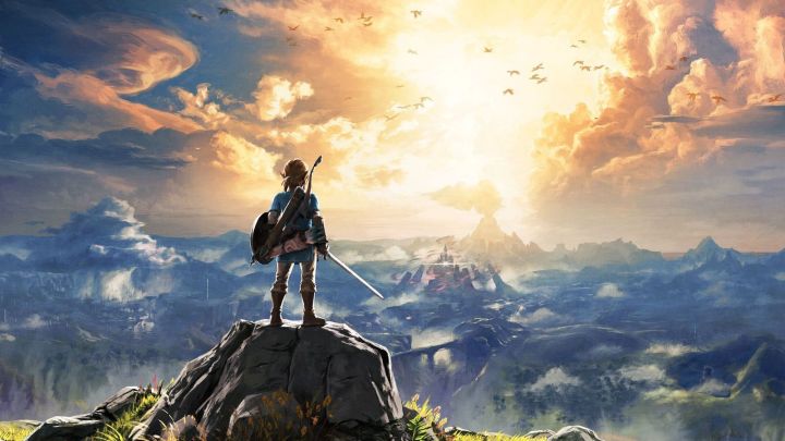 Link stares at the sky in The Legend of Zelda: Breath of the Wild.