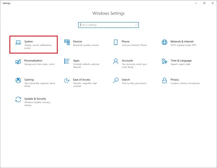 A screenshot of Windows 10 Settings.