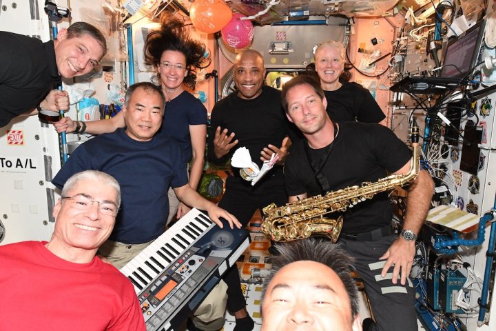 A birthday party on the ISS.