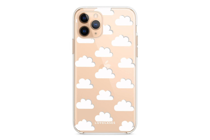 lovecases clear case with white clouds design for samsung galaxy s20 fe.