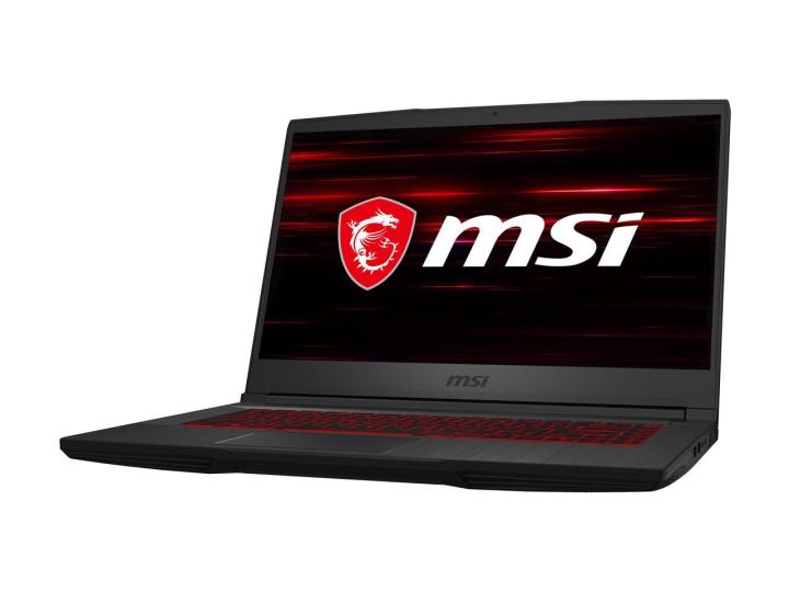 The MSI GF65 Thin gaming laptop on a white background.