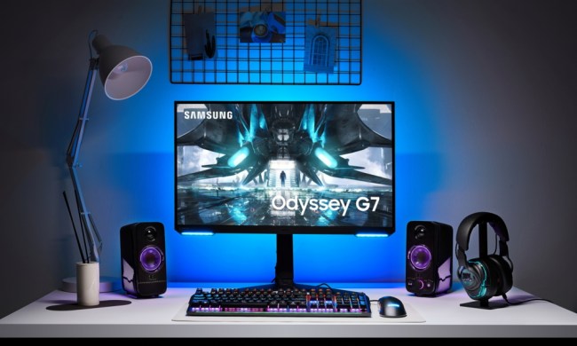 Samsung's new Odyssey G7 comes with a flat screen.