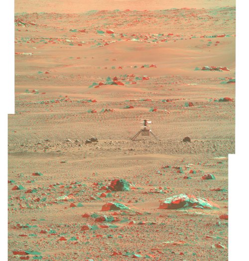 Ingenuity Helicopter in 3D: NASA's Ingenuity Mars Helicopter is seen here in 3D using images taken June 6, 2021, by the left and right Mastcam-Z cameras aboard NASA’s Perseverance Mars rover.