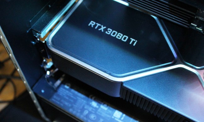 A close-up image of Nvidia's RTX 3080 Ti graphics card.