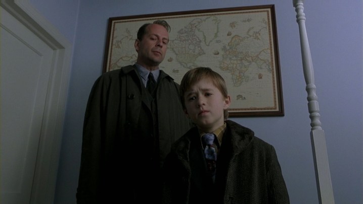 Dr. Malcolm and Cole looking down in The Sixth Sense.