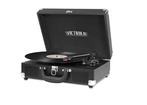 A Victrola vintage three-speed record player with Bluetooth.