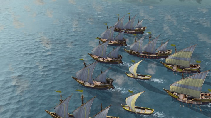 Uma frota de navios partiu no Age of Empires IV