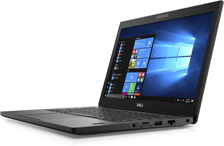 Dell Latitude 7280 laptop open with angled view