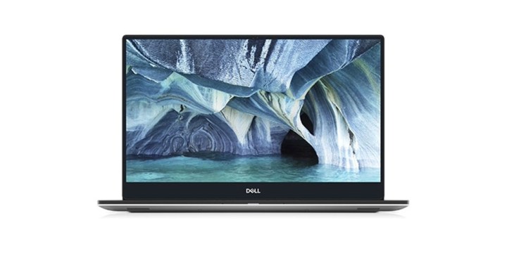 A Dell 15-inch touchscreen laptop in an open position on white background.