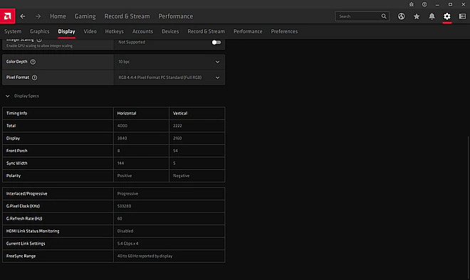 AMD ریڈیون سافٹ ویئر میں ترتیبات ڈسپلے کریں۔