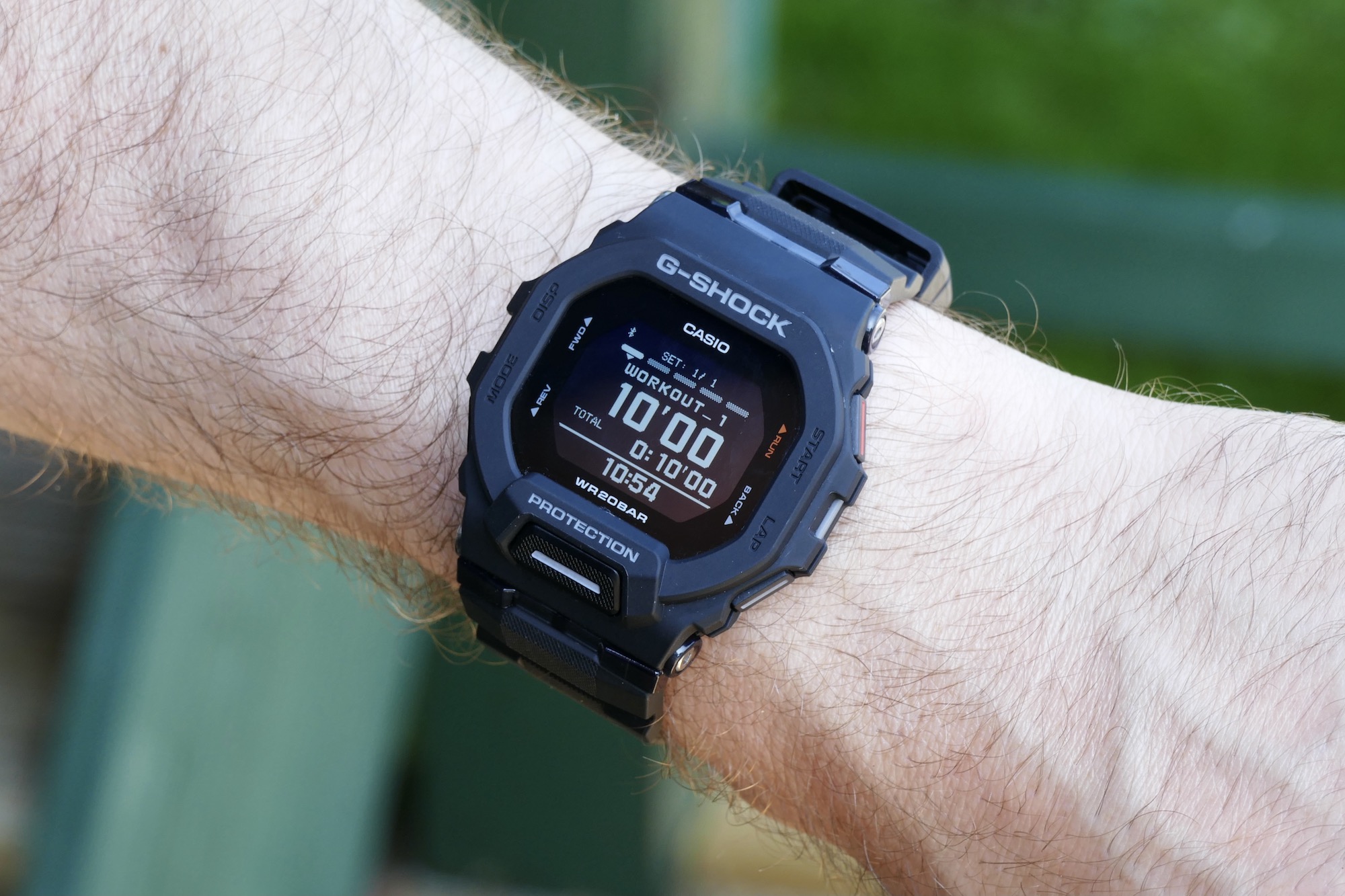 Interval workout screen on the Casio G-Shock GBD-200.