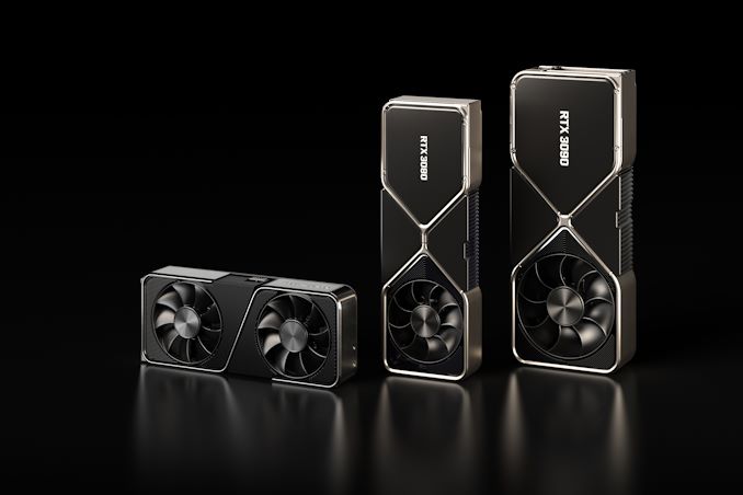 Três GPUs da série Nvidia GeForce RTX 30.