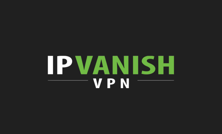 آرم IPVanish VPN در پس زمینه سیاه.
