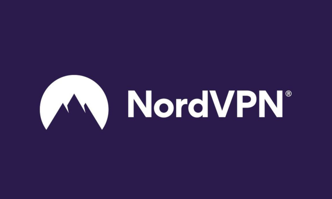 The NordVPN logo on a purple background.